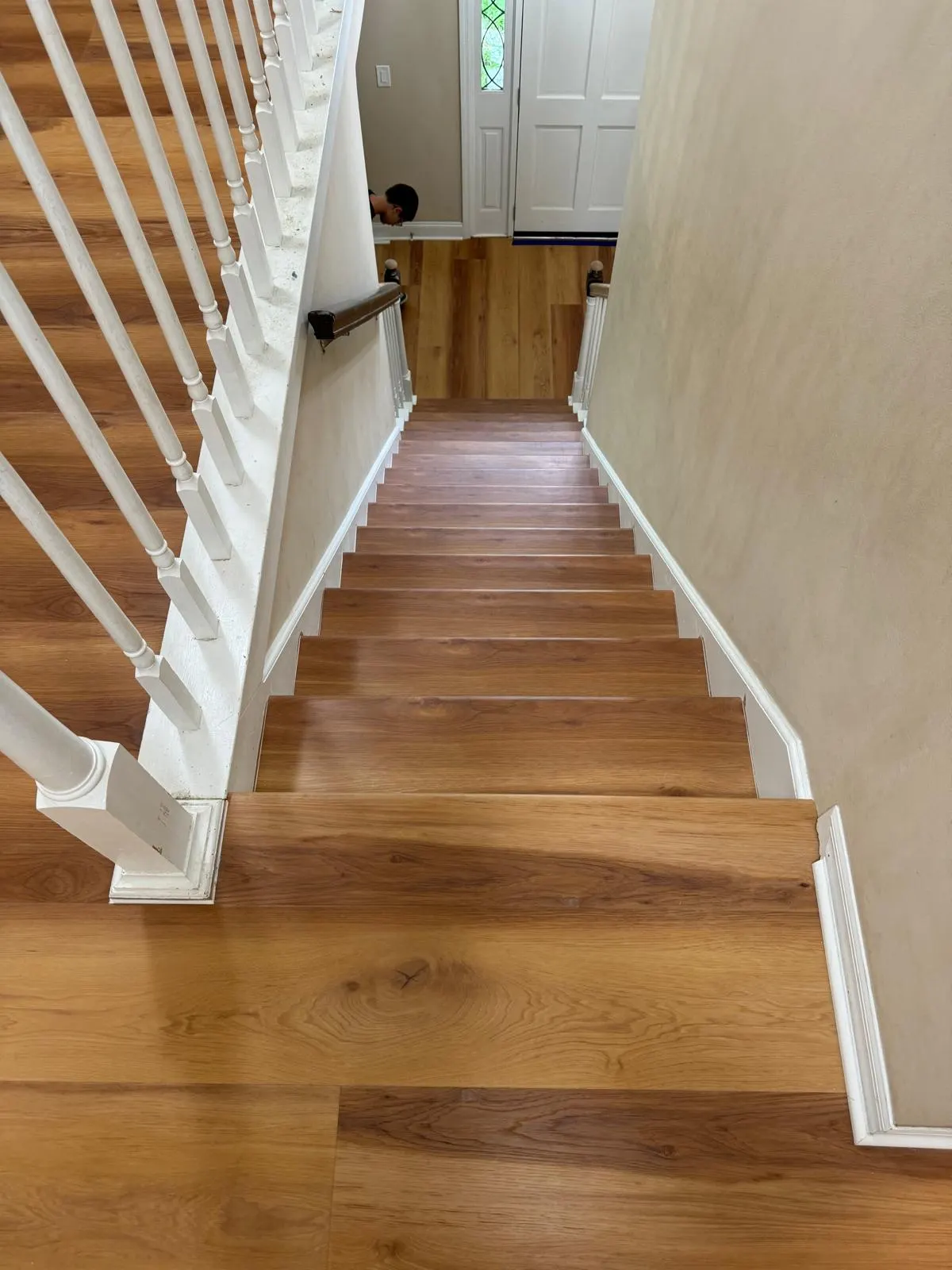 Custom finished stair treads and risers