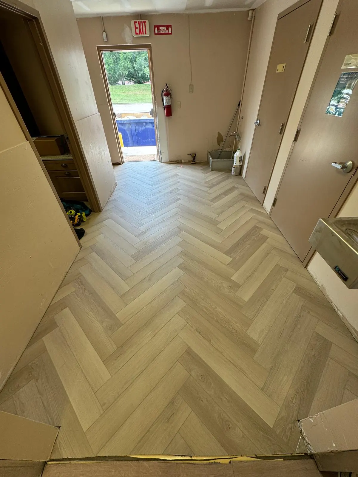 Warm oak plank hardwood flooring in a living space